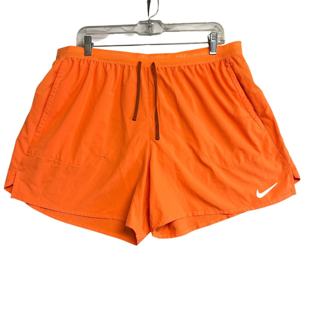 Nike Women's 2XL Running Shorts Dri-Fit Orange Zipper Pocket Jogging Walking